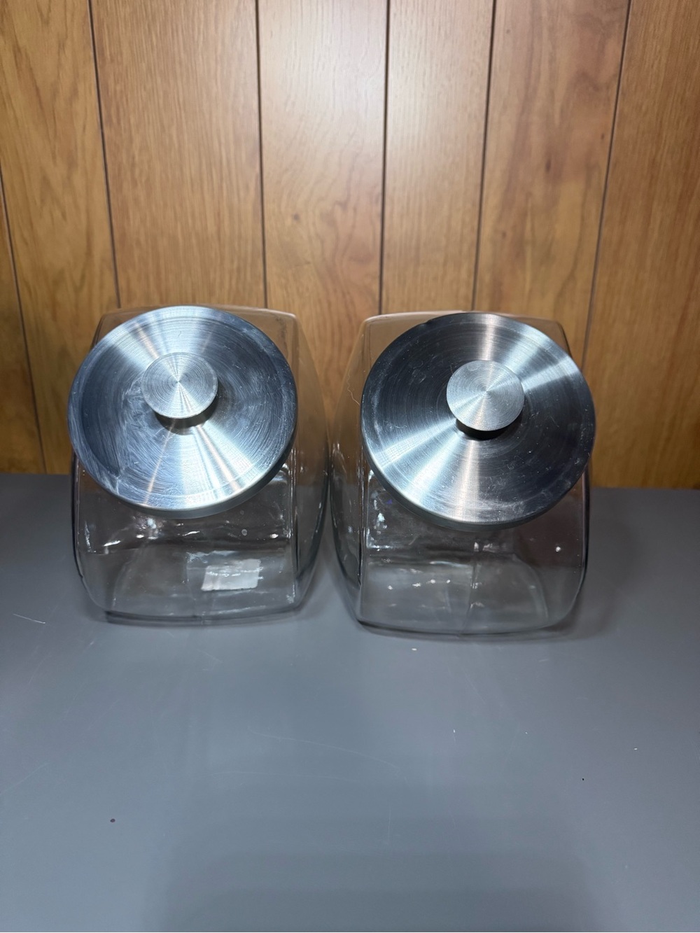 ANCHOR HOCKING 1-Gallon PENNY CANDY GLASS JARS WITH LID CHROME -SET‎ OF 2